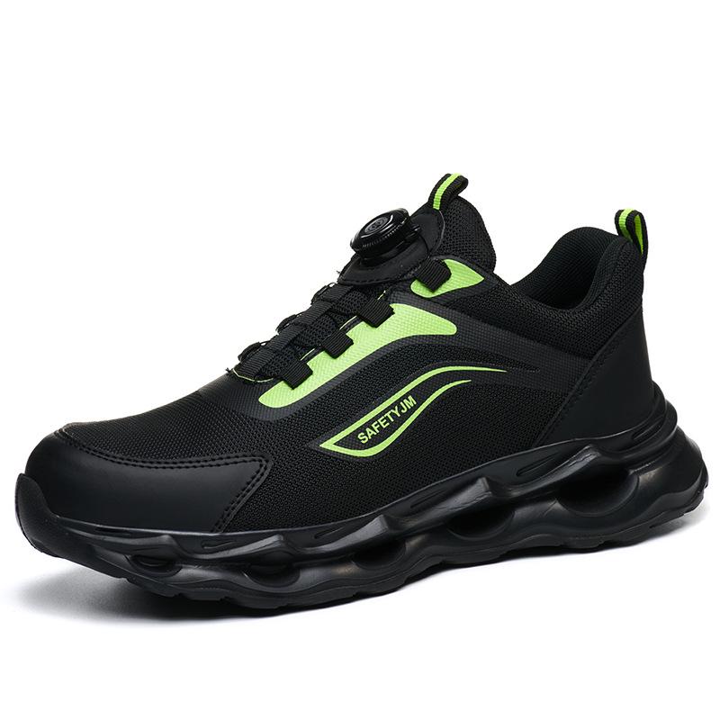 Steel Toe Breathable Fly-Knit Safety Shoes: Lightweight, Anti-Smash & Anti-Puncture with Convenient Rotary Fastening