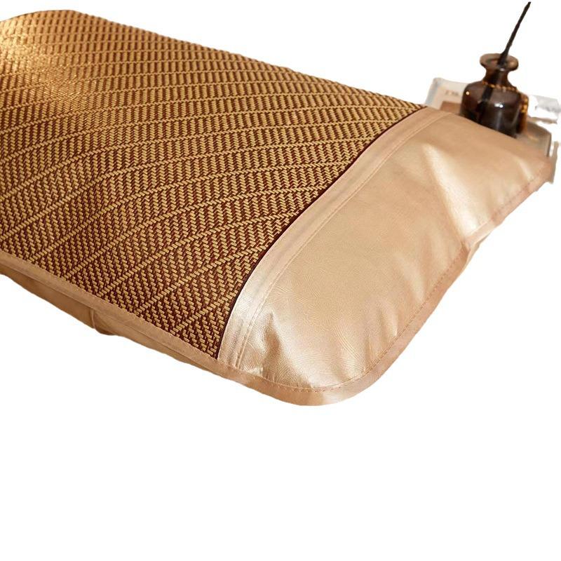 Refreshing Summer Pillowcase: Ice Silk Rattan Mat for Cool Comfort