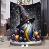 Wizard Gnome Starry Sky Magical Fleece Blanket for Mystical Bedroom Decor Soft Warm Throw Blanket Gift