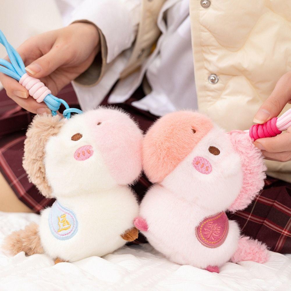 Cartoon Colourful Horse Plush Pendant Keyring Simulation Horse Toy Keychain  New Year Gift