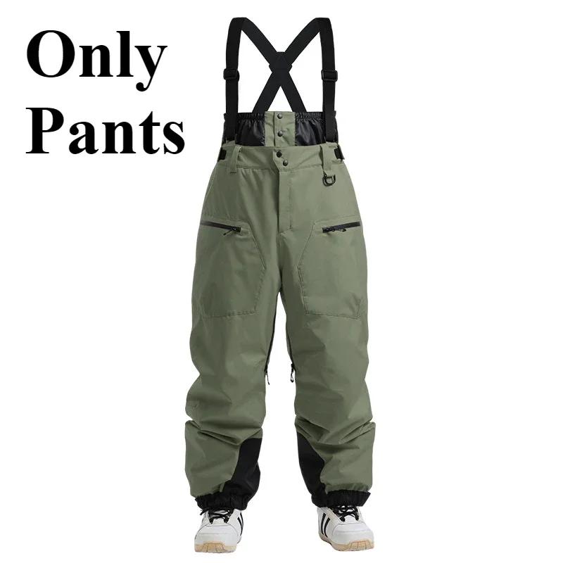 Winter New Skiing Pants Thickening Warm Ski Overalls Men Loose Snow Clothes Outdoor Windproof Snowboard Trousers Waterproof Pant