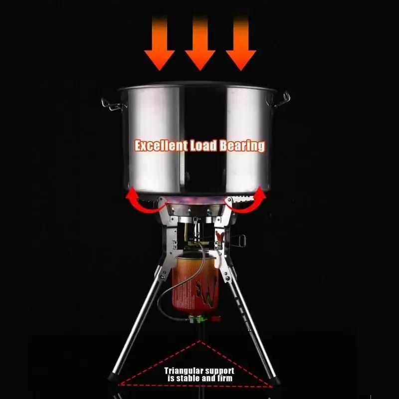 BRS-69/BRS-69A Outdoor Gas Stove 4360W Camping Stove Propane Stove Burner Stand Gas Adjustable Height Foldable Picnic Gas Stove