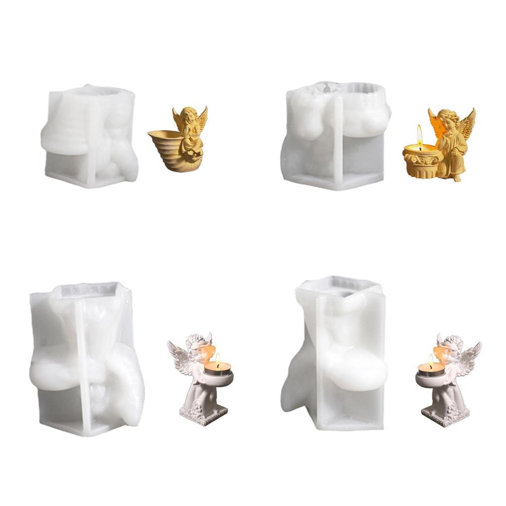 Creative Angel Candle Holder Silicone Mold For DIY Jewelry Resin Crafts And Succulent Planter Decorations