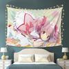 VIKAMA Magic Girl Little Round Deer Eyes Round Tapestry Anime Adorable Decorative Wall Cloth Room Decoration Home Decoration