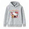 Cute Cartoon Strawberry Bear Print Kids Hoodie, Soft Casual Long Sleeve Pullover Sweatshirt for Boys Girls, Lovely Heart Pattern Daily Wear Tops for C