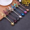 Musical Notes Spoon Stainless Steel Coffee Mixing Spoon Mug Teaspoons Kitchen Music Bar Tableware Creative Colorful Gift Spoon