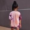 Girls Casual Printed Short Sleeve Suit Round Neck Short Sleeve T-shirt Suit Suitable for 1-8 Years Old Children Fashion Suit