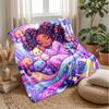 Dreamy Night with Teddy Bears Theme Blanket Lightweight Warm Flannel Blanket Decorative Throw Blanket for Home Decoration