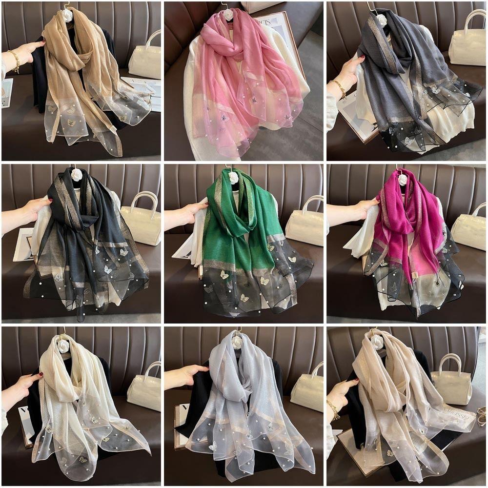 

Butterfly Butterfly Embroidered Scarf Embroidered Bandana Women Hijab Spring 13