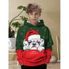 Sudadera con capucha navideña para niños Estampado de Papá Noel Sudadera de moda de dibujos animados para niño niña Ropa infantil para fiesta navideña