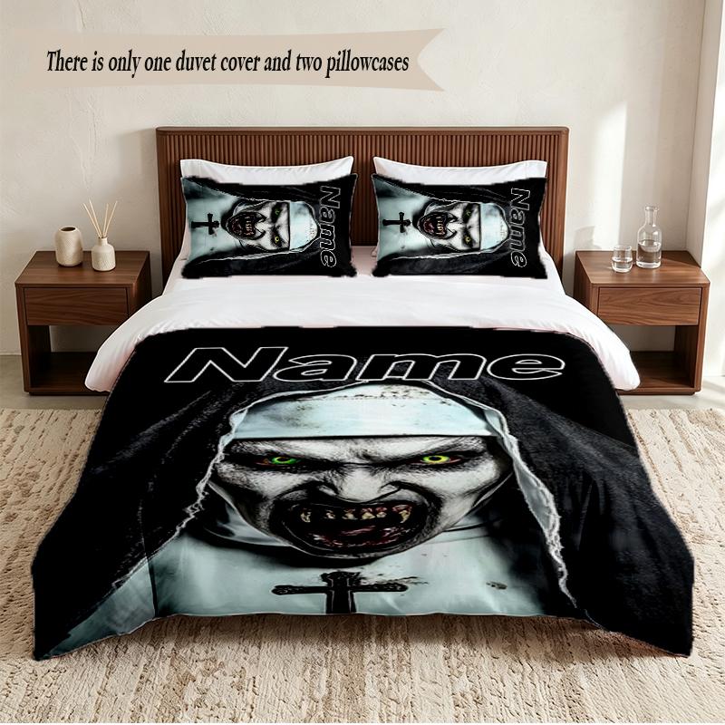 The NUN Personalized Custom Name 3‑Piece Bedding Set Soft Duvet Cover Set For Bedroom Home Decor