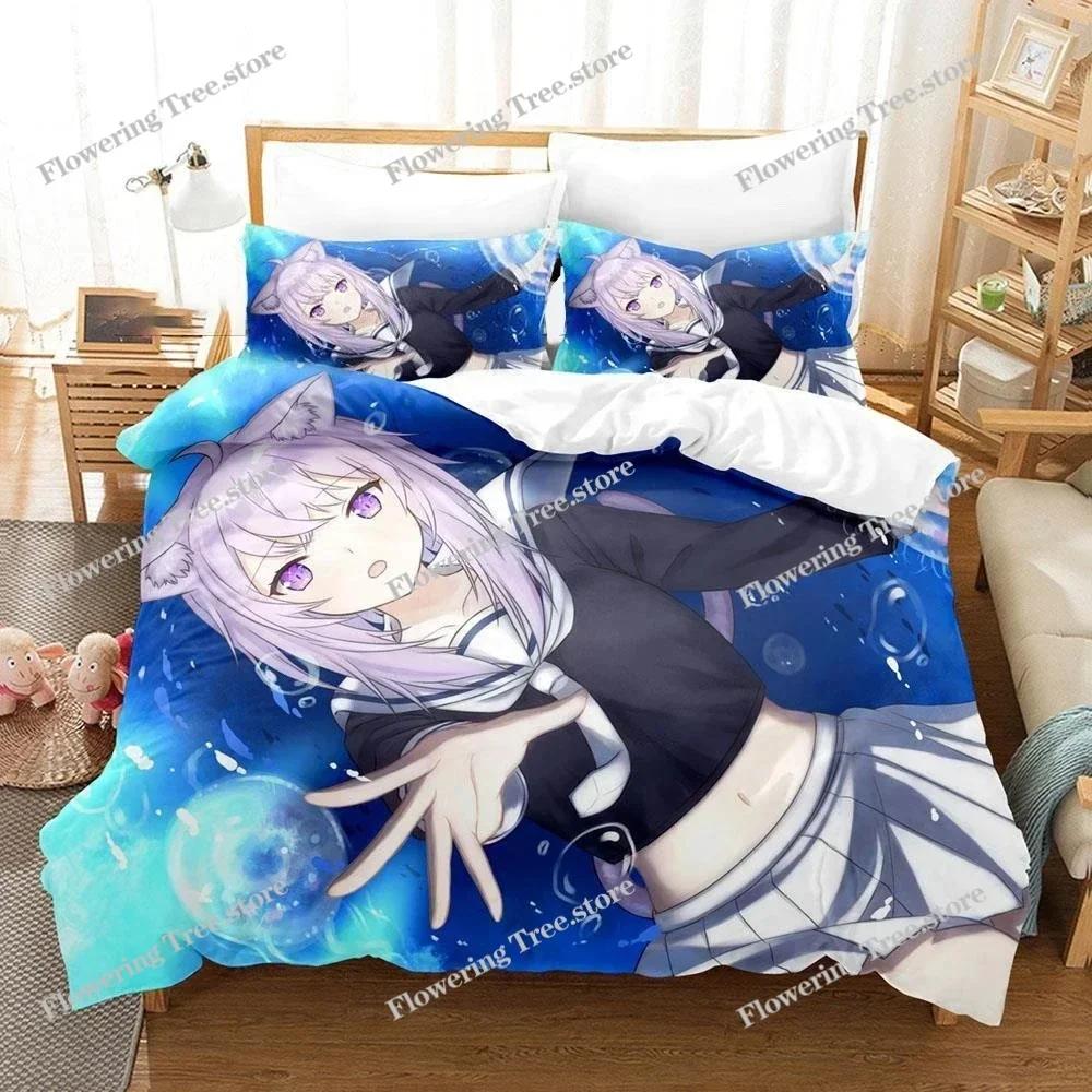 Nekomata Okayu Bettwäscheset Jungen Mädchen Twin Queen Size Bettbezug Kissenbezug Bett Kinder Erwachsene Mode Heimtextil
