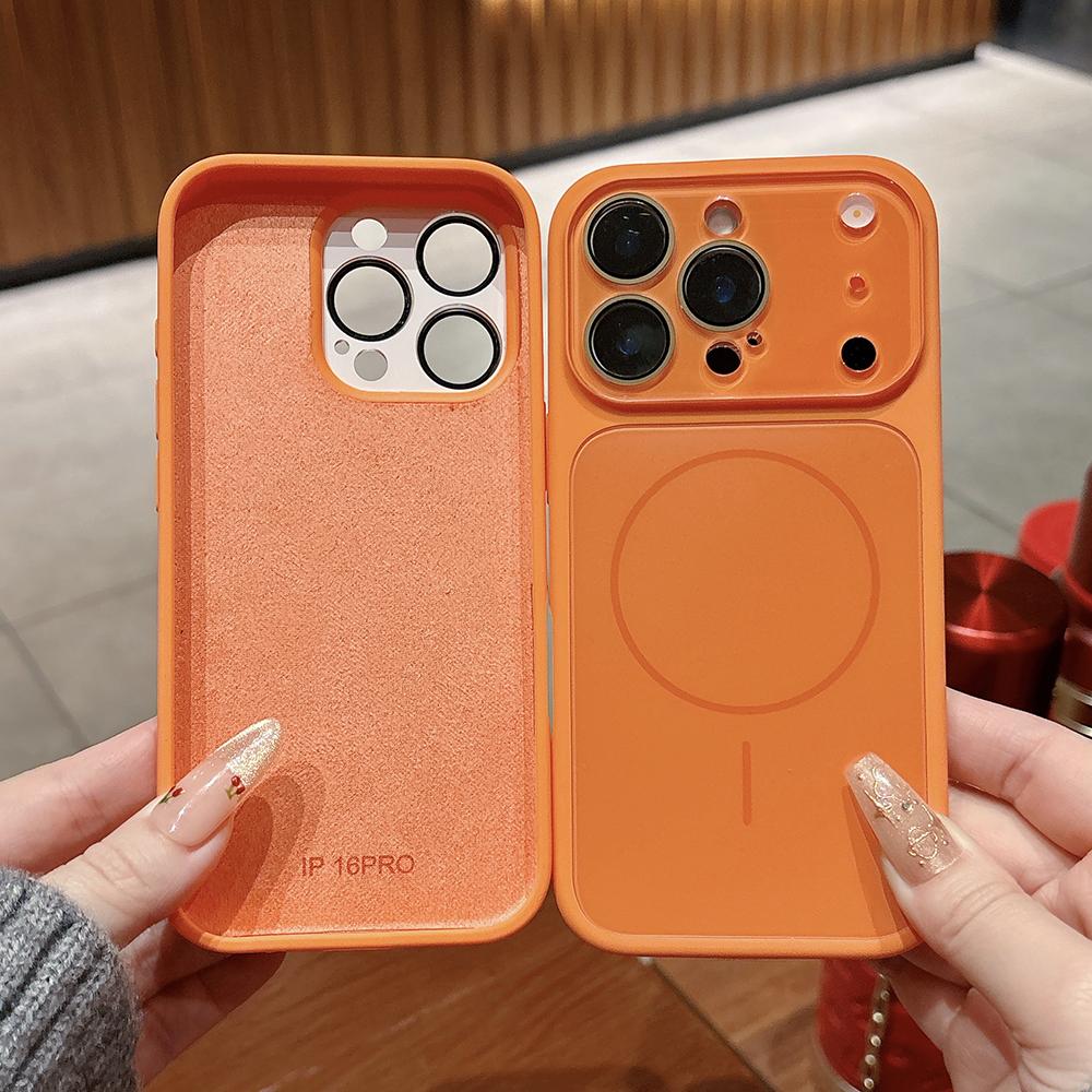 

Розкішний Скляний Захист Камери Чохол для Телефону Для iPhone 17 16 15 14 13 Pro Max 17Pro Для Magsafe Магнітний Рідкий Силікон М яке Покриття iPhone 15 Pro Max