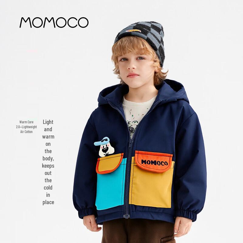 MOMOCO Boys Winter Fleece-lined Colorblock Jacket 90