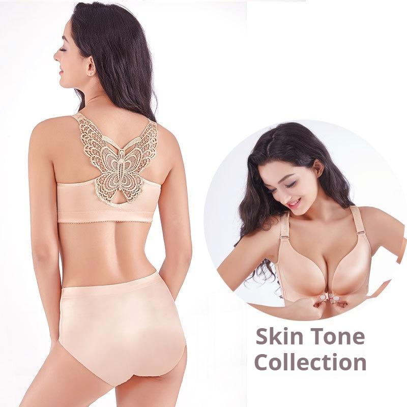 Front Buckle Plus Size Bra Fat MM Large Cup Seamless Gathered Adjustable Butterfly Beauty Backlit Sexy Underwear