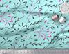 Soimoi Green Poly Crepe Fabric European Ash Seeds Leaves Fabric Prints By Metre 42 Inch