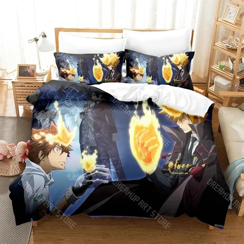 3D-Druck Anime HITMAN REBORN Bettwäsche-Set Jungen Mädchen Twin Queen-Size-Bettbezug Kissenbezug Bett Kinder Erwachsene Heimtextilien