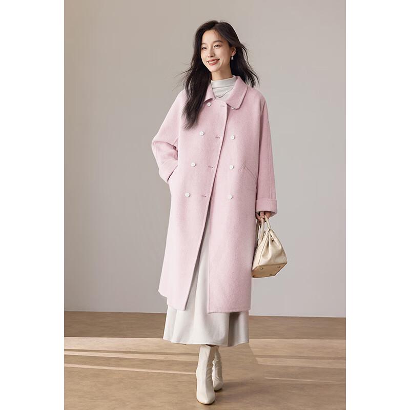 

VICTORIA&VERA Женское двубортное длинное пальто из смесовой шерсти L