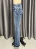 Women's Denim High Waist Fashion Washed Street Flared Trousers