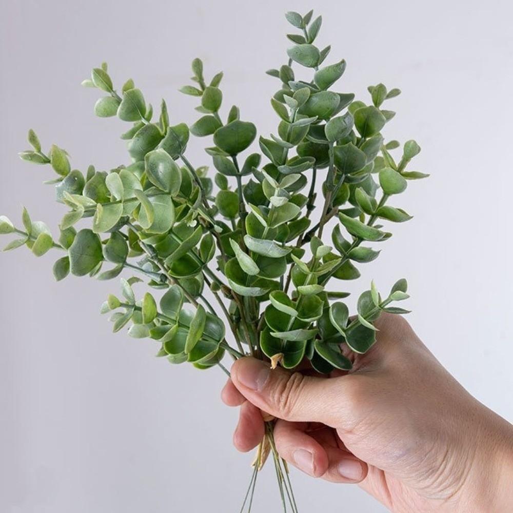 UV Resistant Artificial Eucalyptus Bouquet Lifelike Simulation Green Plants  Home Decoration