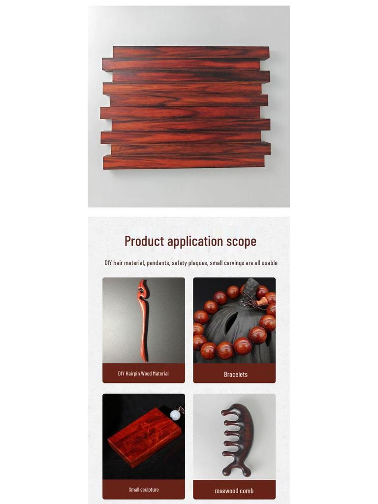 Red Sandalwood DIY Wood Carving Suona Erhu Rod Hairpin Ornament Wenwan Bracelet.