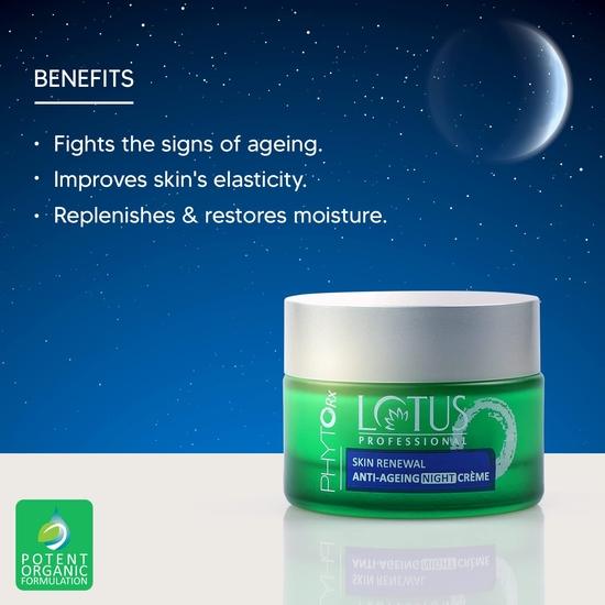 Lotus Professional PhytoRx Skin Renewal Anti Ageing Night Face Cream| Anti-Wrinkle Collagen Boost Night Cream | 50g