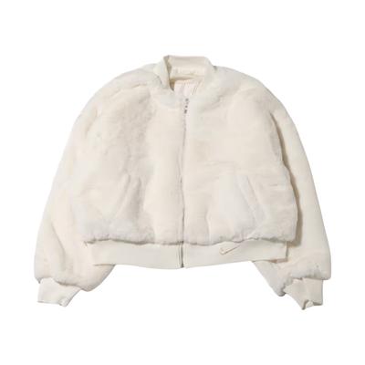Giacca Casual Reversibile in Pelliccia Sintetica con Collo Alto Corto Donna capispalla Bianco FB8693-133