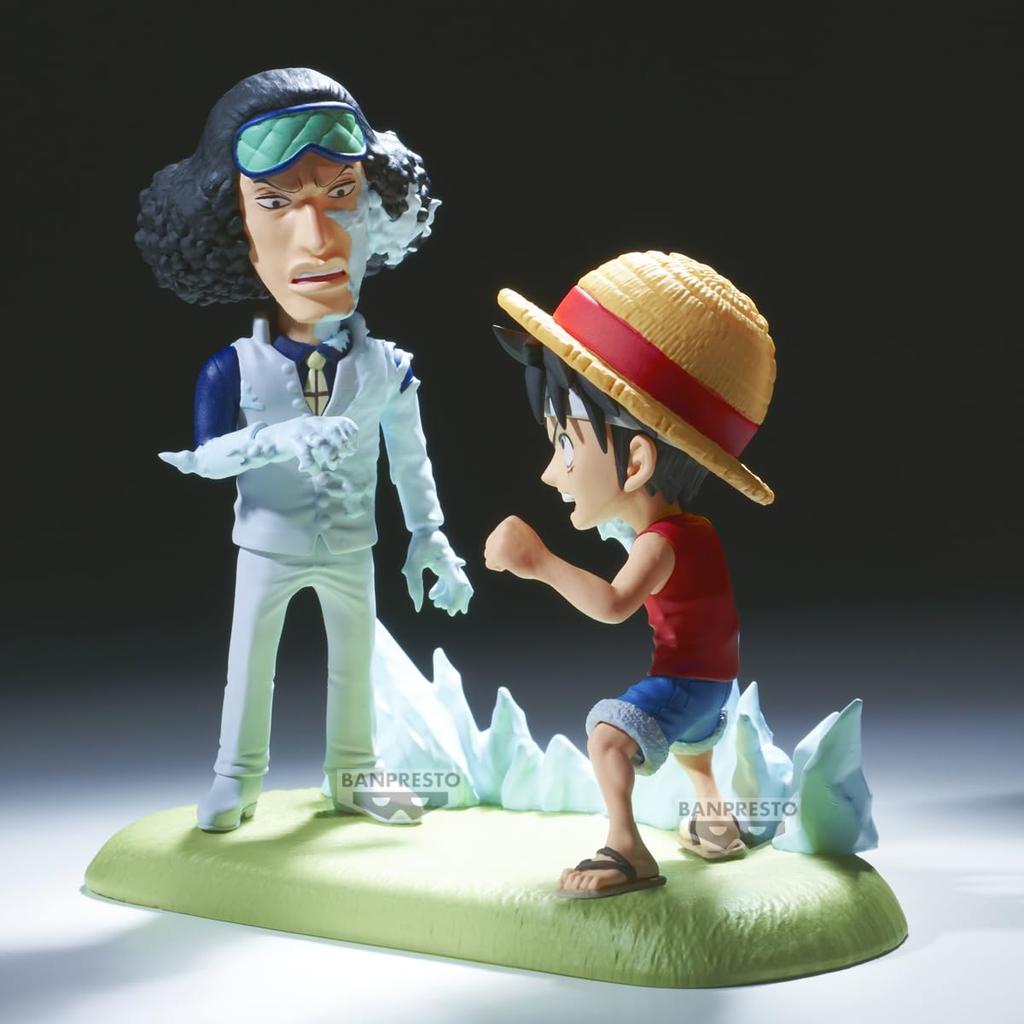 Banpresto One Piece World Collectible Log Story Action Figure: Monkey D. Luffy vs. Kuzan, 9cm, Multicolor, BP28688P, Perfect for Anime Fans