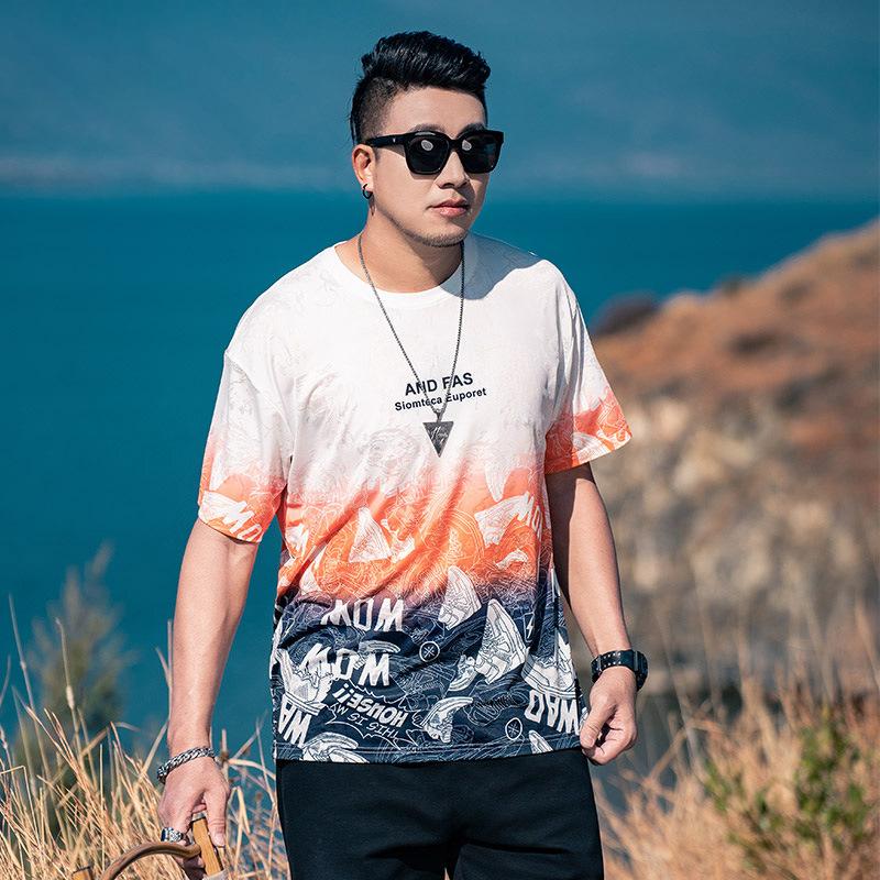 

Мужская футболка с коротким рукавом, эластичная, не мнется, свободного кроя, с ощущением ледяной прохлады, модная, хлопок, удобная, легкая 8XL