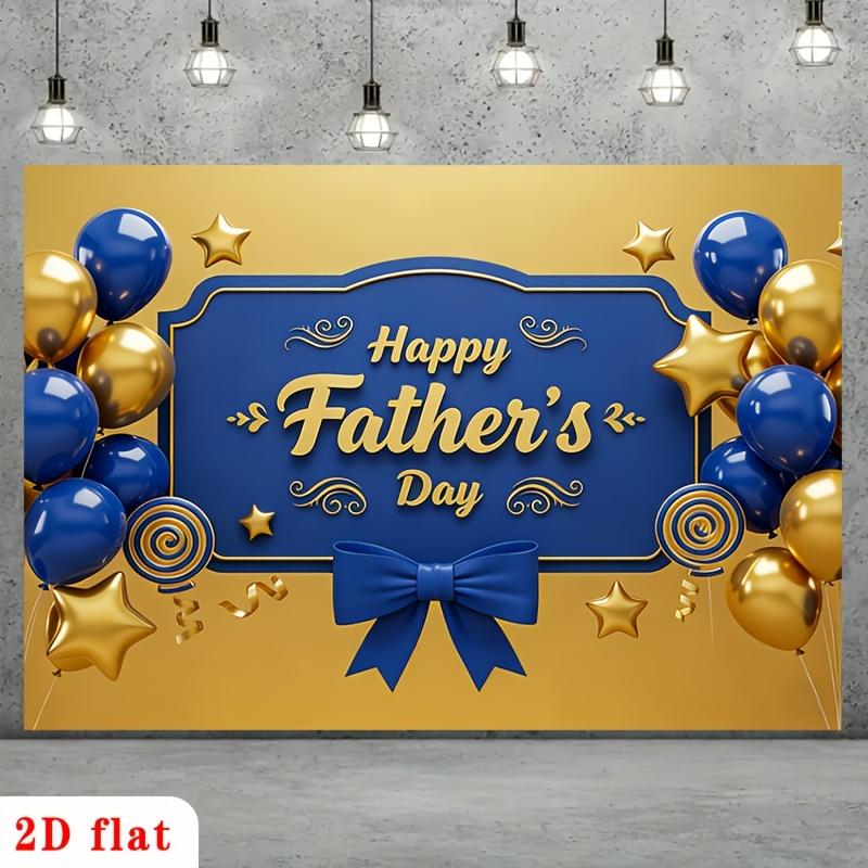 Father's Day Banner Background Men's Suit Tie Watch Balloon Decoration Father's Day Surprise Gift Arrangement Background Props