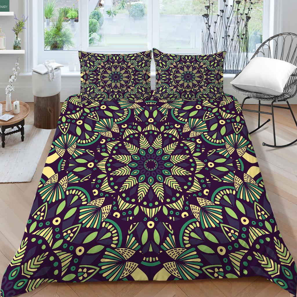 3D Bohemian Printed Bedding Single Double Bed Full Size Tropical Pattern Pillowcase and Quilt Cover Comfortable Home Decoration