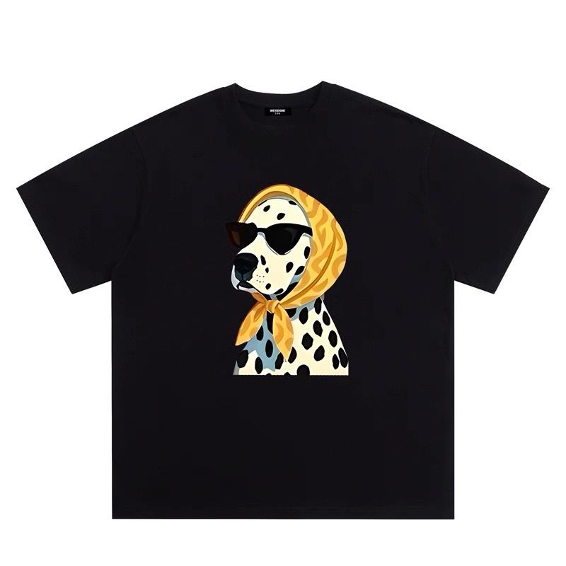 ZAZOMDE Hip Hop Streetwear Fashion Dalmatian Dog Pattern Tshirt Unisex Summer Loose Short Sleeve Trendy Aesthetic Casual Tops