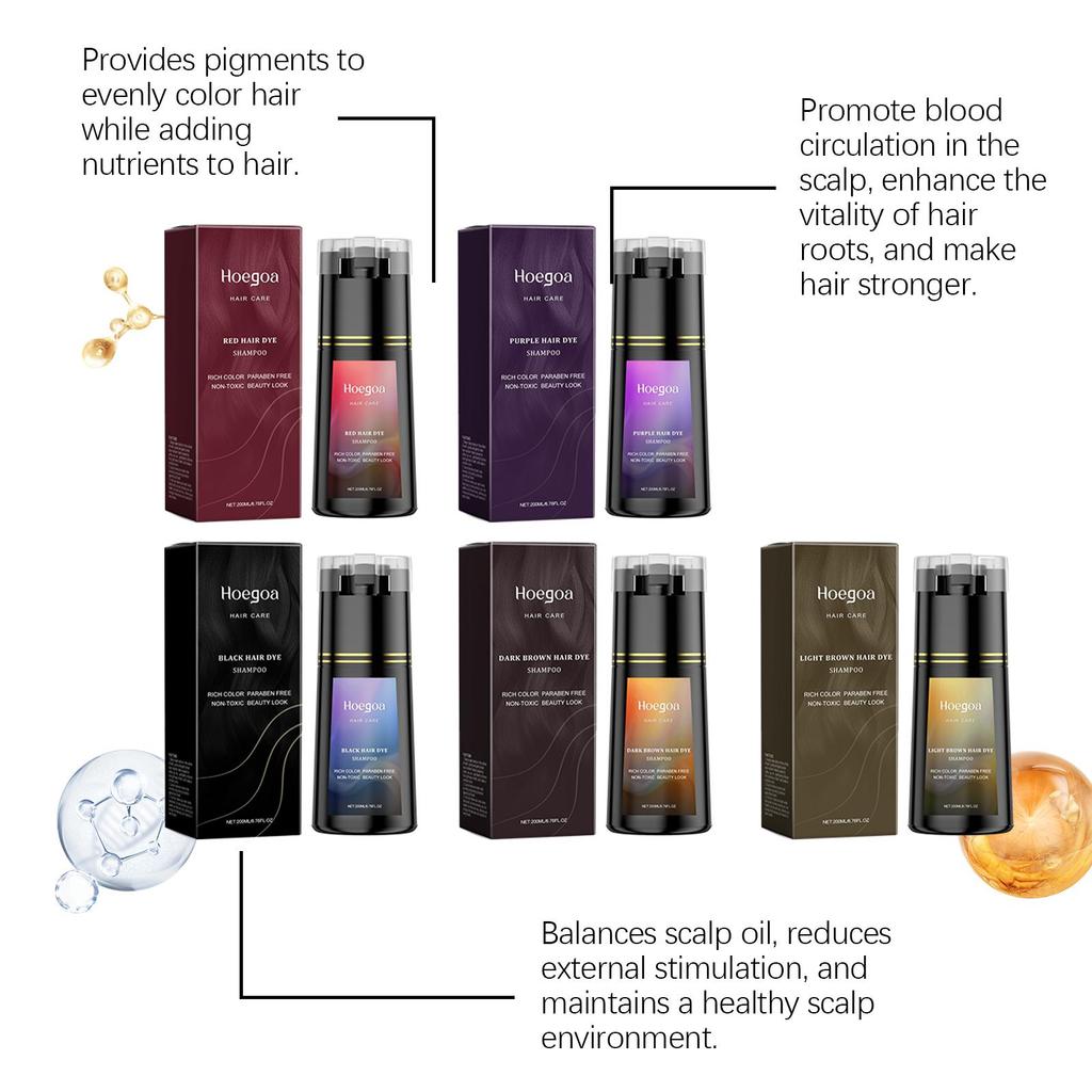 Hoegoa Pielęgnacja Włosów Seria Szamponów Trend DIY Połysk Długotrwały Kolor Łagodna Pielęgnacja Włosów Odżywianie Kondycjonowanie Miękkość