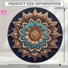 Blue Aluminum Mandala Wall Art, 8 Inch Round Metal Poster for Bar Decor