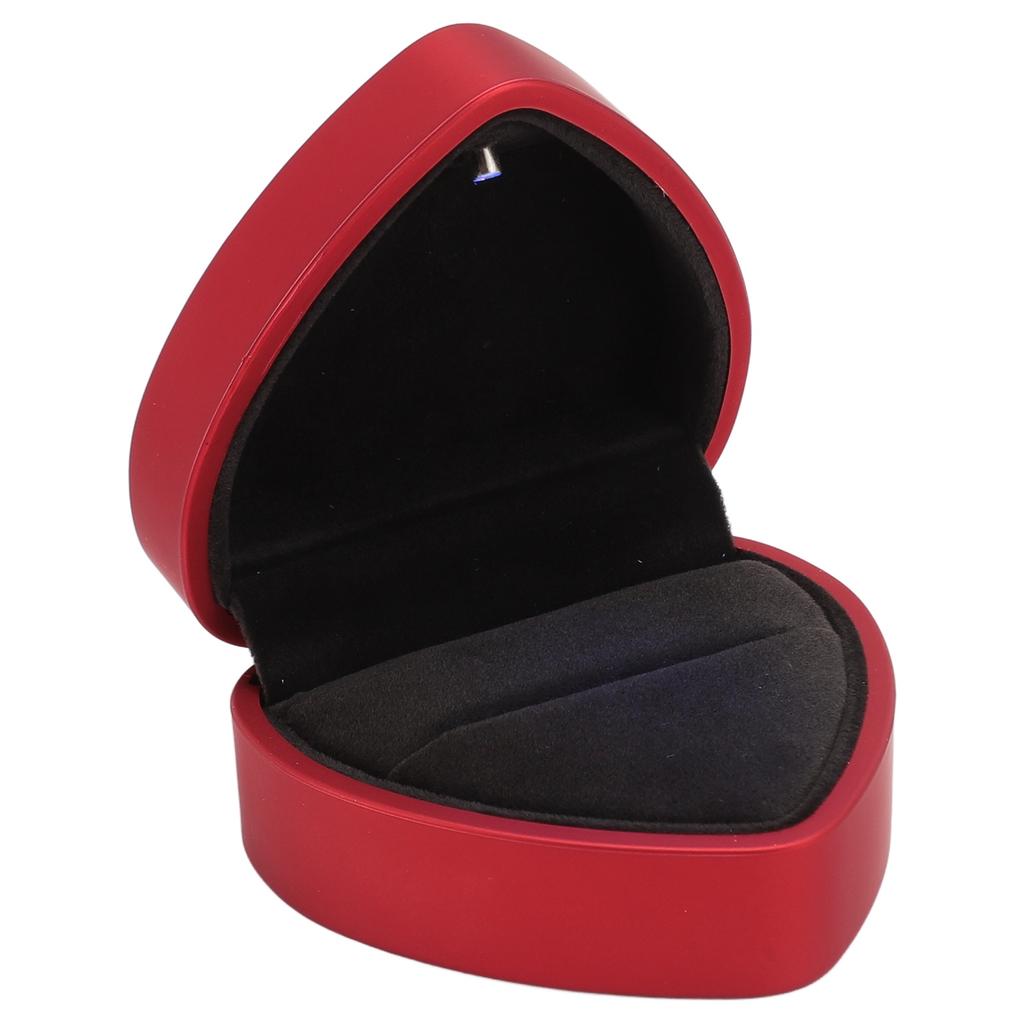 Ring Box LED Heart Shaped Ring Box Waterproof Exquisite Ring Case Romantic Decorative Jewellry Display Box for Proposal