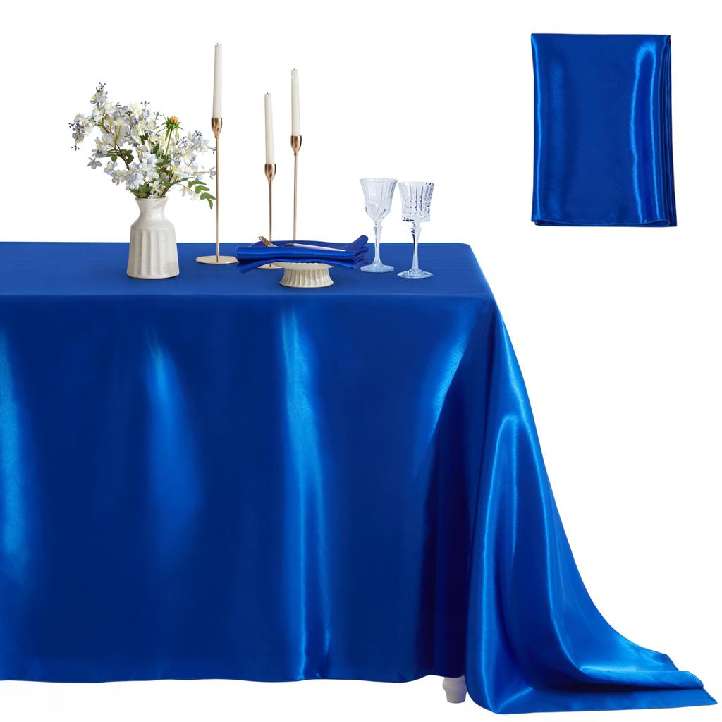 1 Pack Rectangle Tablecloth Stain Resistant Wrinkle Free Silkly Table Cloth, Satin Dining Table Cloths for Dining Room, Indoor