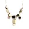 NOA [H2361] - Designer Necklace 'Coloring' Gray Purple Beige
