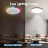 Led Ceiling Lamp Colorful Round Rgb Backlight Three-Color Dimmer Stepless Dimming New Ceiling Lamp
