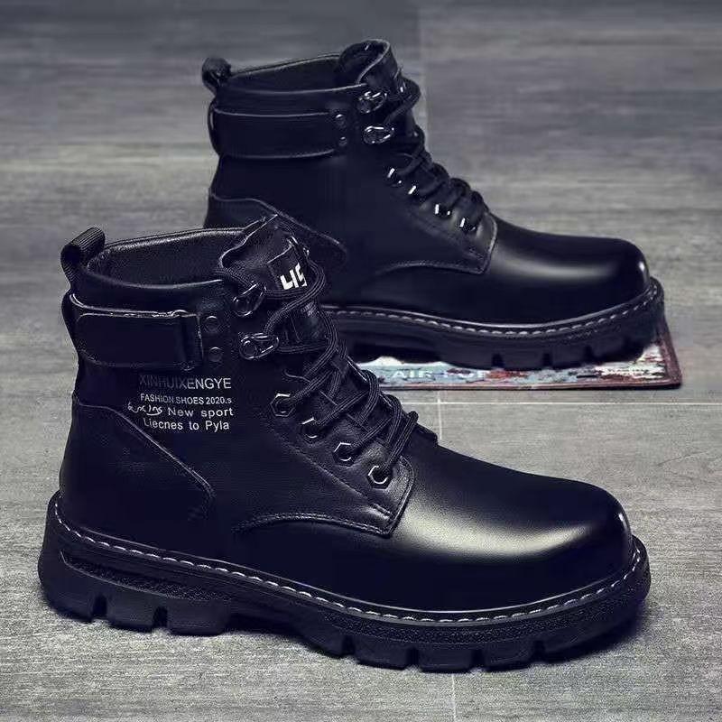 Martin Boots Men's Shoes Autumn and Winter New Fashion High-top Shoes Platform Men's Casual High-top Leather Boots
