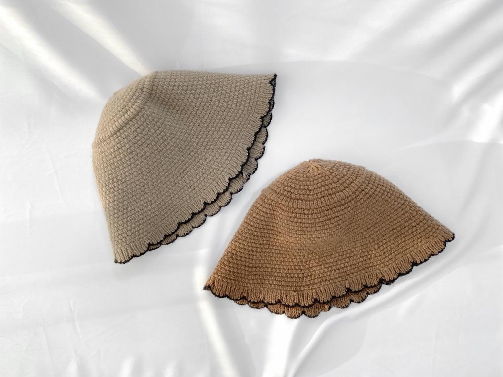 Women's Daily Petal Knit Bucket Hat Basic Hat