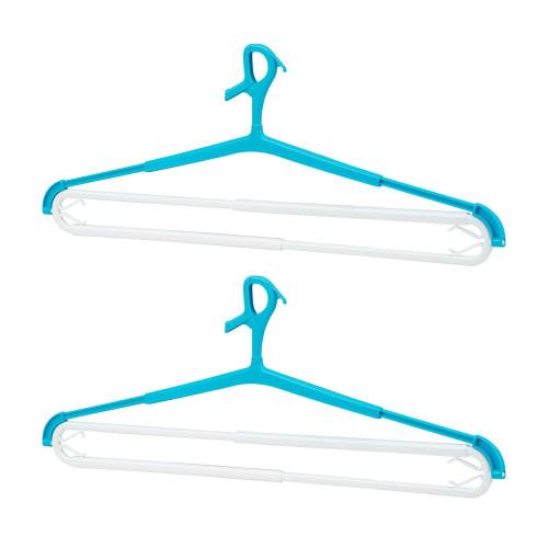 LEC "5-Hanging" Double Large Bath Towel and Sweatshirt Hangers (Set of 2) W-425