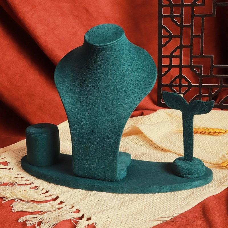 Multifuntional Jewelry Display Solution Jewelry Holder Fabric Texture Jewelry Set Stand for Various Accessory Types