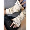 Modne Nowe Japońskie Rękawy Bufiaste Rękawiczki Bez Palców dla Kobiet na Jesień i Zimę Wszechstronne Modne Lenie Dzianinowe Ciepłe Wełniane Rękawy