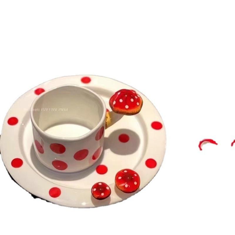 Ceramic Mug Cartoon Mushroom Bowl Three-dimensional Relief Mushroom Plate Salad Bowl Teapot Coffee Cup Mugs Coffee Cups