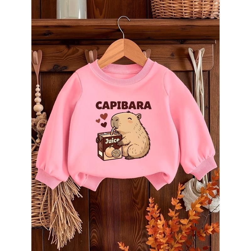 European Size Cute Printed Pattern 0-3 Years Old  Comfortable Children's Spring Lightweight Round Neck Sweatshirt, Suitable for Outdoor Wear