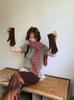 Korean version of retro rhombus knitted scarf for women, thickened in autumn and winter, warm and versatile, cold-proof atmosphere, neck protection rf