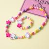 2 Stück/Set Modische Naturholzperlen Schmuck Niedliches Tier Muster Halskette Armband Für Kinder Party Schmuck Mädchen Geburtstagsgeschenk