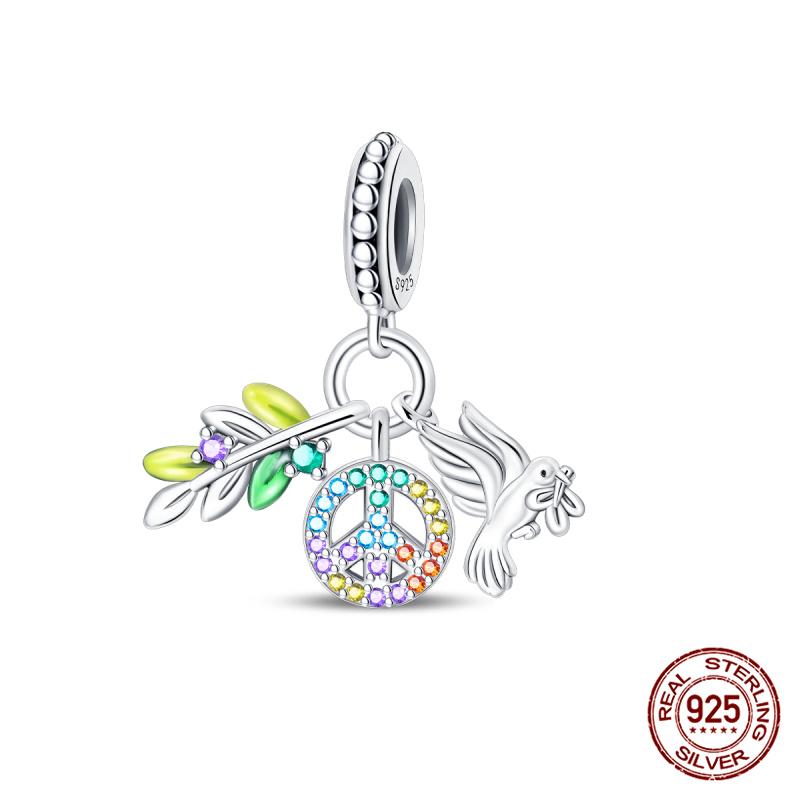100% 925 Silver Wish For Peace Book Beads World Peace Charms Fit Original 925 Bracelet DIY Jewelry Making Women Gift