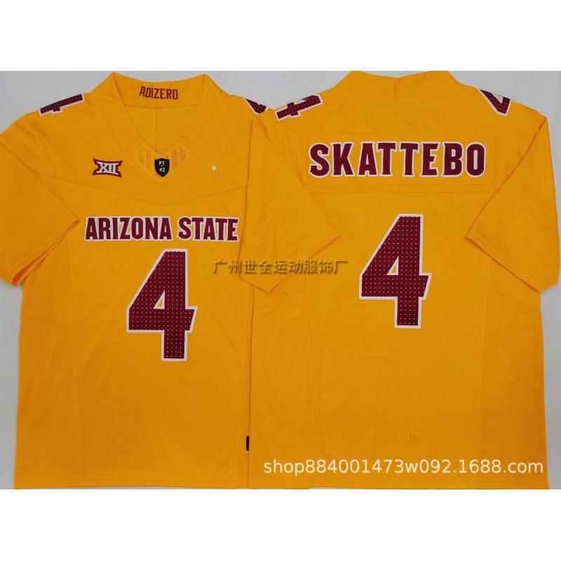 ג'רזי פוטבול קולג' לגברים NCAA Arizona State Sun Devils 4 Skattebo רקום ביצועים ביגוד ספורט