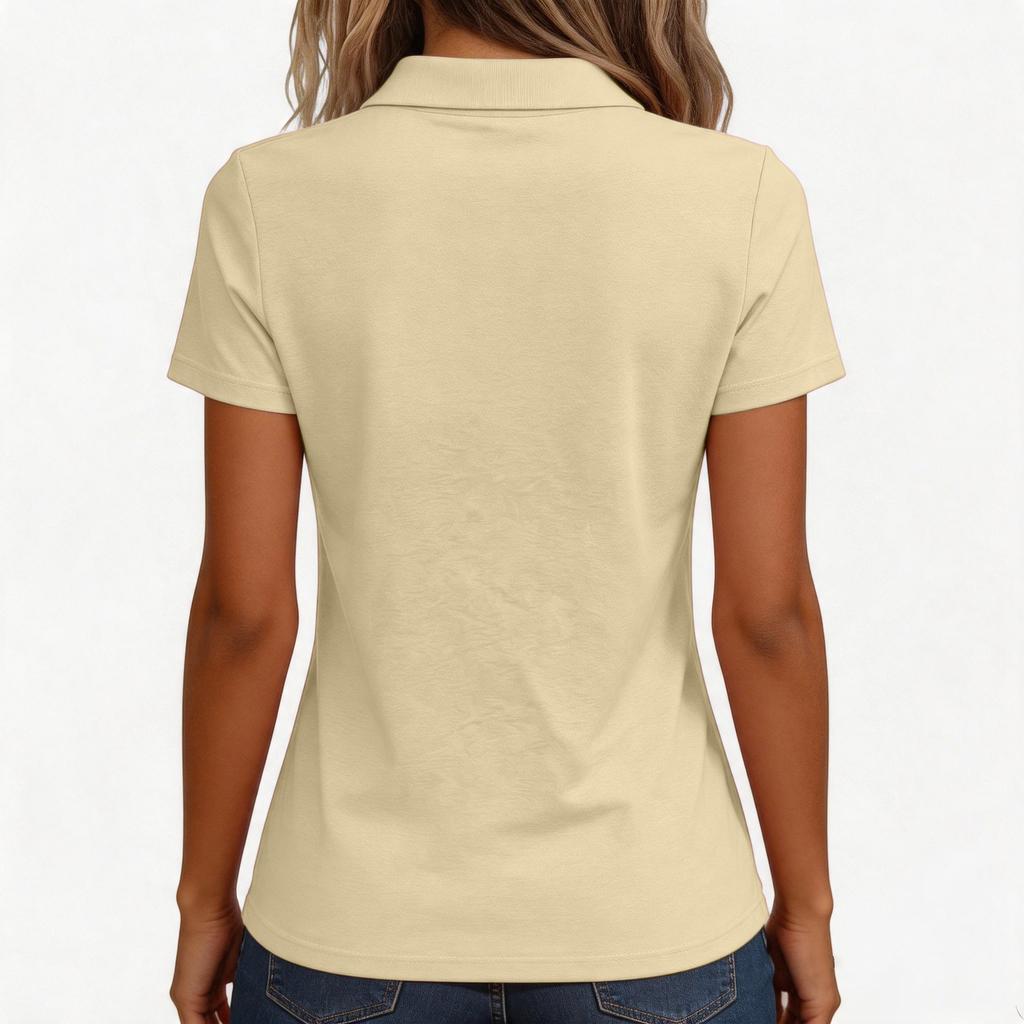 Women’s Casual V Neck Short Sleeve Collared Shirt Button Front Relaxed Fit Solid Top for Daily Wear